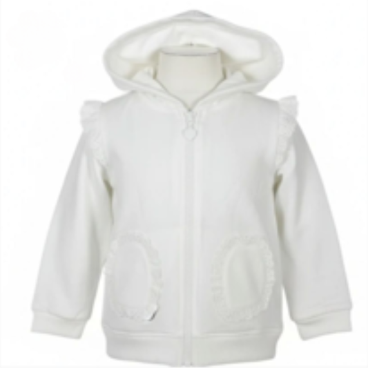 7323 BABY GIRL EX STORE LACE TRIM HOODY