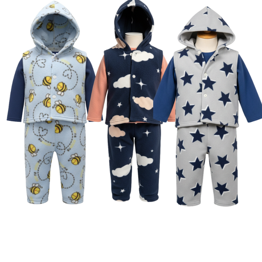 018-19-20 KIDS LOVELY BIRD 3 PIECE FLEECE OUTFITS (ASSTD)