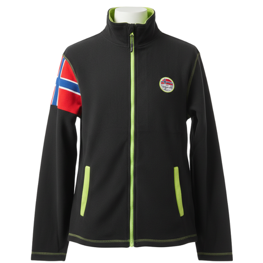 3415  MENS BRAND POLAR FLEECE ZIP JACKET,NAVY & BLACK WITH CONTRAST TRIM