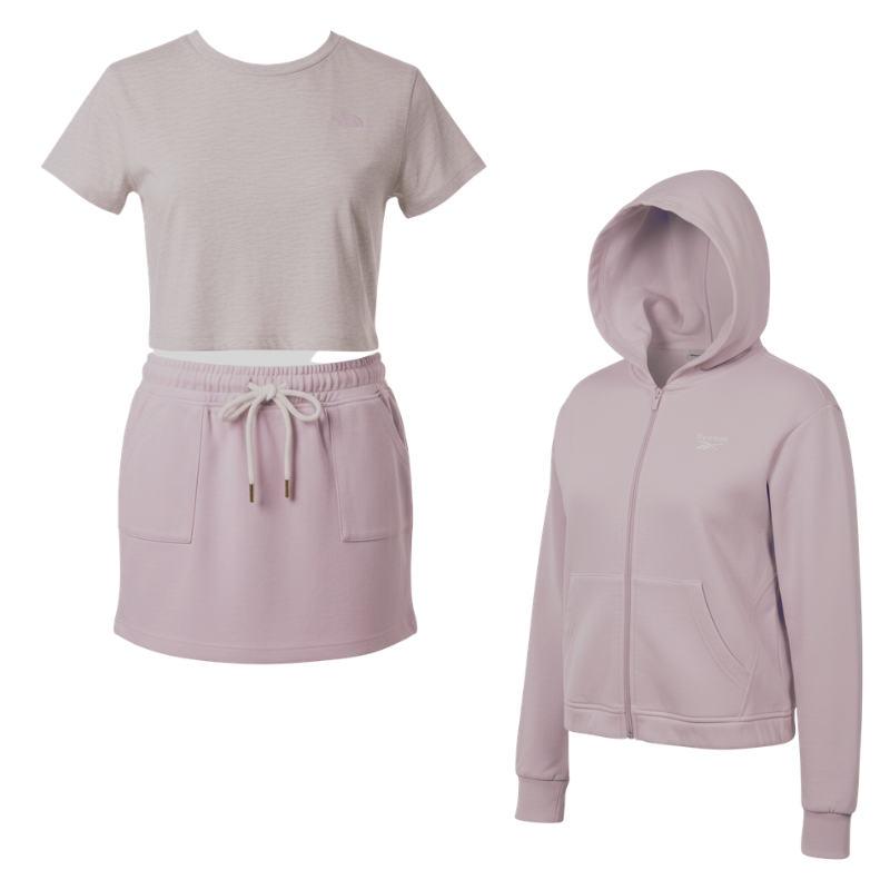 976  GIRLS BRANDED 3PIECE SKORT SET LAVENDER