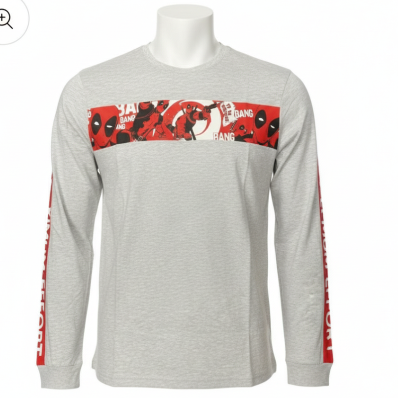1177  MENS CHARACTER DEADPOOL L/SLV TOP
