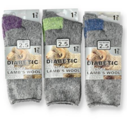 986 ADULTS MERINO LAMBS WOOL SOCKS - CONTRAST HEAL