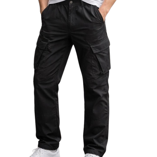 989 BOYS EX STORE CARGO TROUSERS BLACK