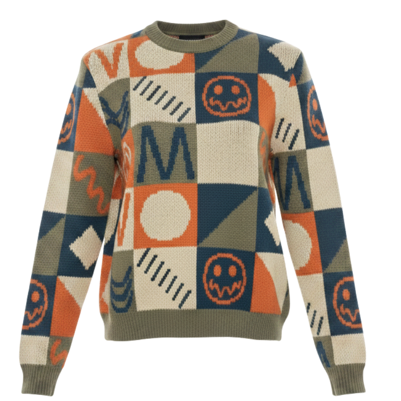 AS15 ADULTS SMILEY CHECKERBOARD JUMPER