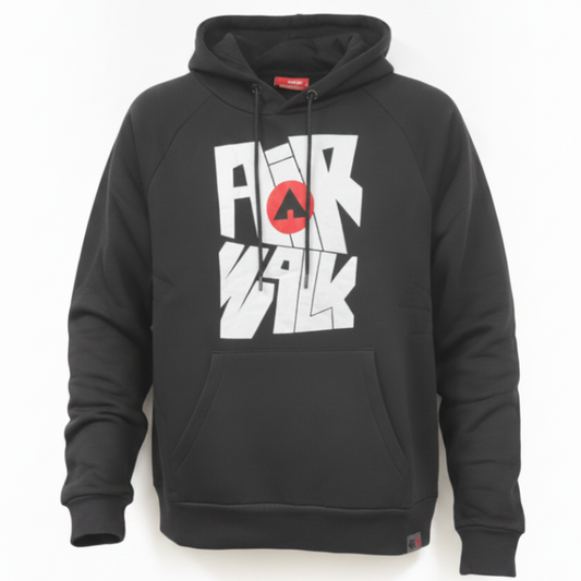AW11 ADULTS AIRWALK GRAFITI LOGO HOODY - BLK & GREY