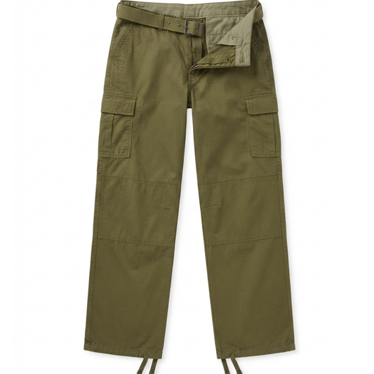 1010 MENS EX STORE BELT CARGO TROUSERS