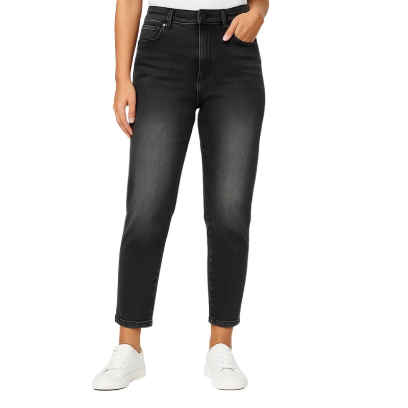 10113 LADIES EX STORE HIGH WAISTED ANKLE GRAZER JEANS