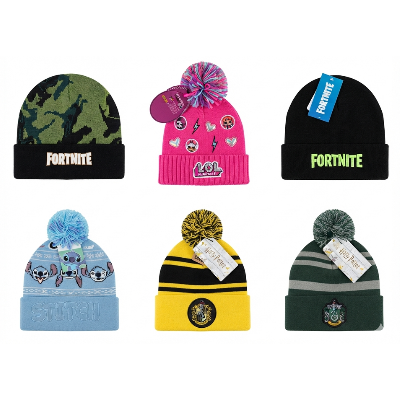 1014 KIDS ASSORTED CHARACTER BEANIES (DESIGNS WILL VARY)