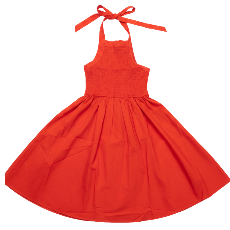 OSTIN LADIES ROUCHED TOP CORAL BEACH DRESS