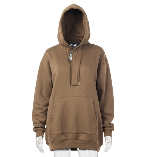 9849 LADIES EX BRAND OVERSIZE SWEATSHIRT ESPRESSO