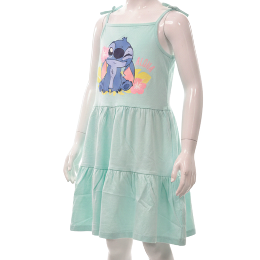 ST15 GIRLS LICENSE STITCH ALOHA TURQUOISE SUMMER DRESS