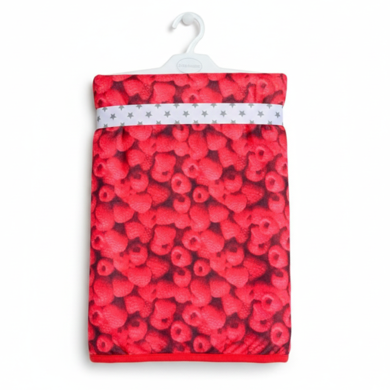 31122 BABIES SHERPA LINED RASPBERRIES BLANKET