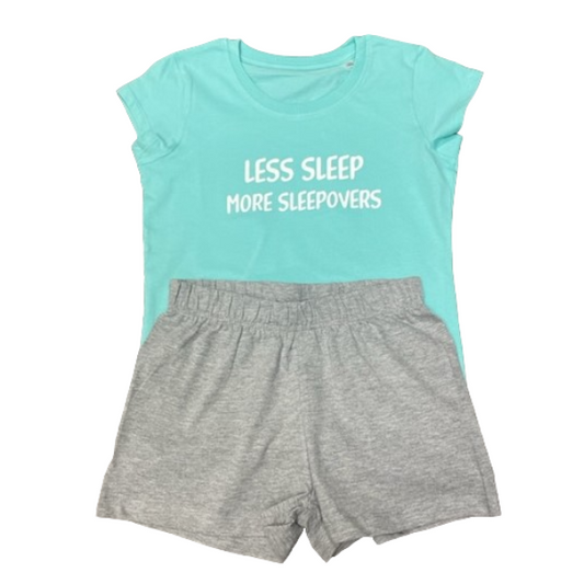 9158 GIRLS "LESS SLEEP" SHORTIE PJS