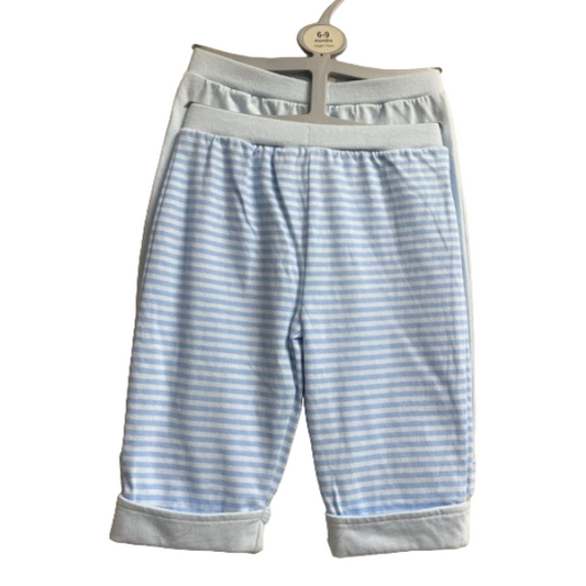 8062 BABY EX STORE 2 PACK BLUE STRIPE JOGGERS